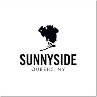 Sunnyside, Queens - New York (black) Posters and Art